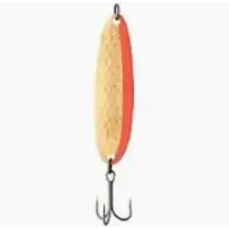 Luhr-Jensen LUHR-JENSEN KROCODILE SPOON 5/8OZ HAMMERED BRASS/FIRE SIDE STRIPE