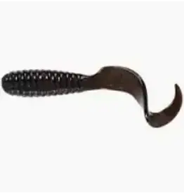 MISTER TWISTER MR. TWISTER 1" LIL BIT CURLY TAIL GRUB - BLACK 20/PK USES 1/32 JIG HEAD (NOT INCLUDED)