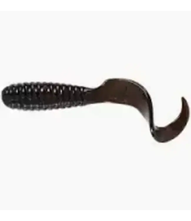 MISTER TWISTER MR. TWISTER 1" LIL BIT CURLY TAIL GRUB - BLACK 20/PK USES 1/32 JIG HEAD (NOT INCLUDED)