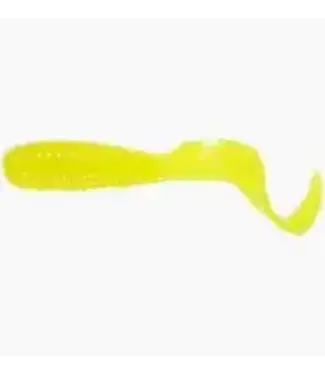 MISTER TWISTER MR. TWISTER 1" LIL BIT CURLY TAIL GRUB - YELLOW 20/PK USES 1/32 JIG HEAD (NOT INCLUDED)