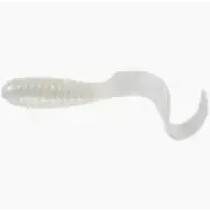 MISTER TWISTER MR. TWISTER 1" LIL BIT CURLY TAIL GRUB - WHITE 20/PK USES 1/32 JIG HEAD (NOT INCLUDED)