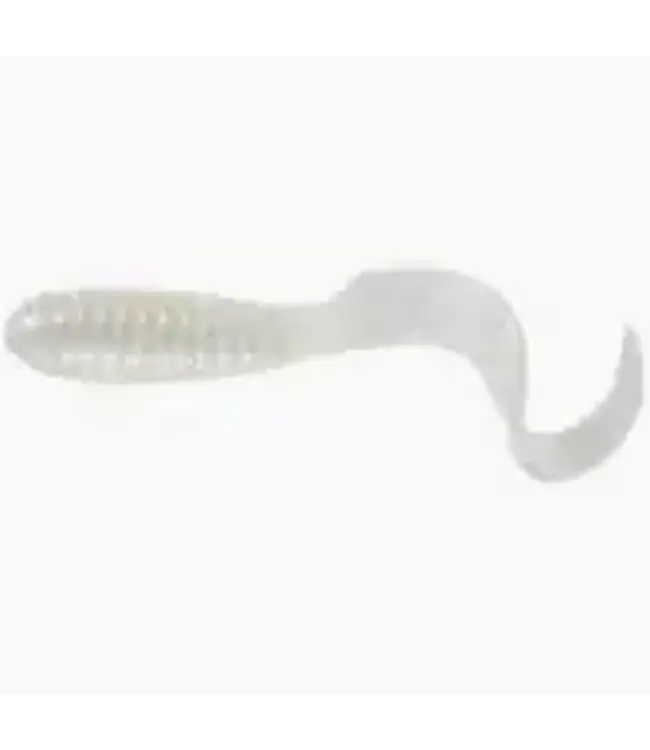 MISTER TWISTER MR. TWISTER 1" LIL BIT CURLY TAIL GRUB - WHITE 20/PK USES 1/32 JIG HEAD (NOT INCLUDED)