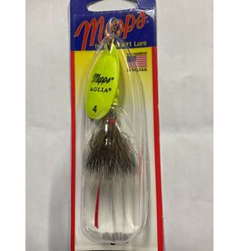 SHELDONS (MEPPS) MEPPS AGILA DRESSED TREBLE 1/3OZ HOT CHARTREUSE, GRAY TAIL