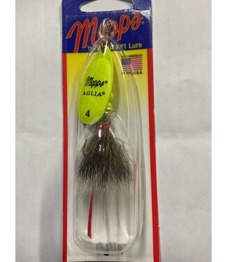 SHELDONS (MEPPS) MEPPS AGILA DRESSED TREBLE 1/3OZ HOT CHARTREUSE, GRAY TAIL