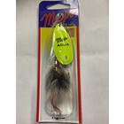 SHELDONS (MEPPS) MEPPS AGILA DRESSED TREBLE 1/2OZ HOT CHARTREUSE, GRAY TAIL