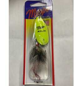 SHELDONS (MEPPS) MEPPS AGILA DRESSED TREBLE 1/2OZ HOT CHARTREUSE, GRAY TAIL