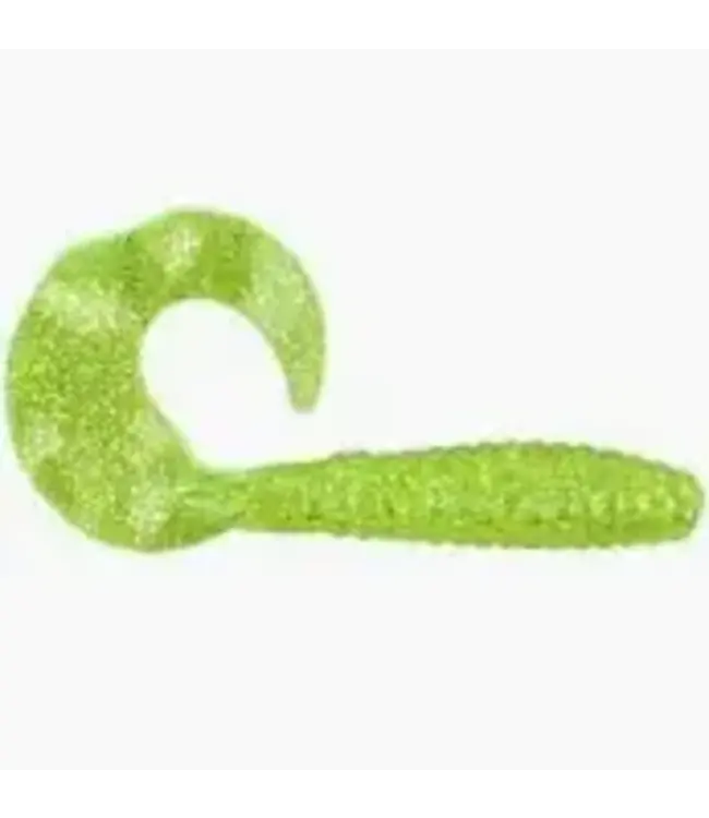 MR. TWISTER Mister Twister 4" Twister Tail Chartreuse/Silver Flake 20/PK