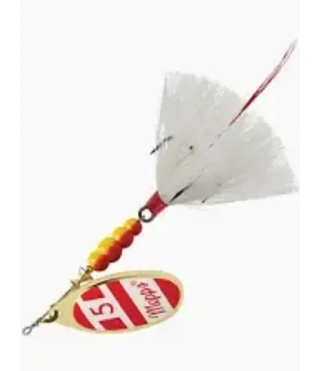 SHELDONS (MEPPS) (B5ST S/RW-W) MEPPS AGLIA DRESSED 1/2OZ, SILVER/RED & WHITE