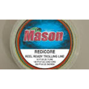 MASON TACKLE CO. MASON REDICORE LEAD CORE 300'/20#DACRON BACKING, 300'/27#LEAD CORE, 50'/20# MONO LDR