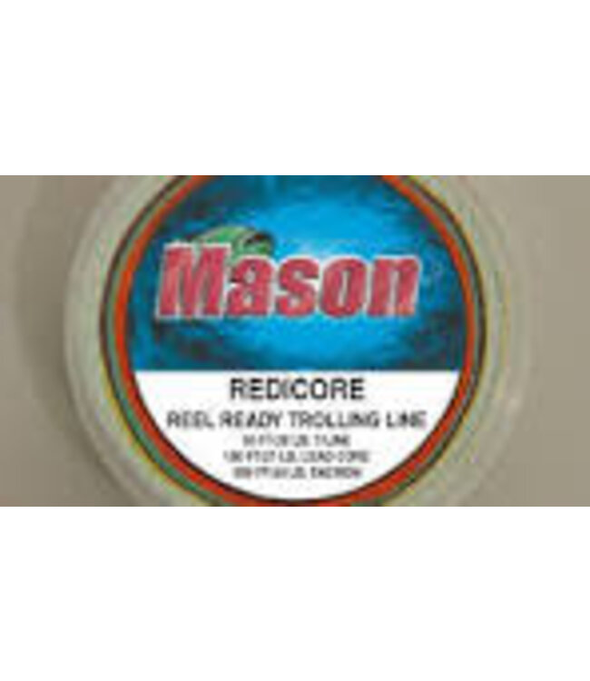 MASON TACKLE CO. MASON REDICORE LEAD CORE 300'/20#DACRON BACKING, 300'/27#LEAD CORE, 50'/20# MONO LDR