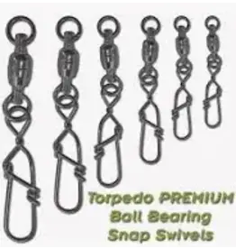 CUDA SINKER INC. Torpedo Premium Ball Bearing Snaps Swivels Size 1 - 95lb 10pk