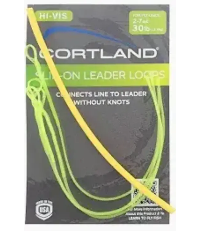Cortland Cortland Slip-on Leader Loops Yellow 50# 4Pack