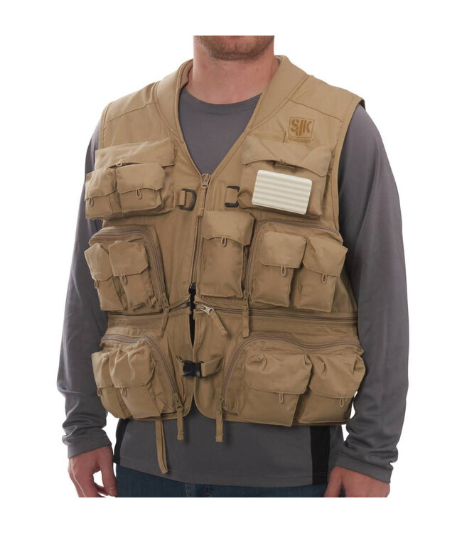SLUMBERJACK SJK JIG 24 POCKET CONVERTIBLE FISHING VEST KHAKI