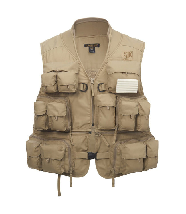 SLUMBERJACK SJK JIG 24 POCKET CONVERTIBLE FISHING VEST KHAKI