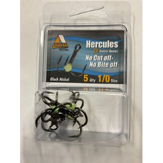 Addya Outdoors Inc. ADDYA HERCULES TREBLE HOOK NO CUT OFF-NO BITE OFF SZ 1/0 5PK