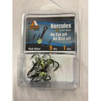 Addya Outdoors Inc. ADDYA HERCULES TREBLE HOOK NO CUT OFF-NO BITE OFF SZ 1 5PK