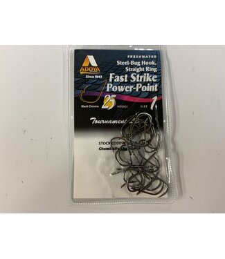 Addya Outdoors Inc. ADDYA STEEL-BUG HOOK, STRAIGHT RING FAST STRIKE POWER POINT SZ 1 25PK