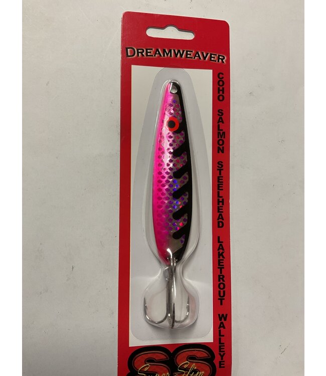 DREAMWEAVER LURE COMPANY (SS1802H) DDREAMWEAVER SUPER SLIM SPOON EMERALD ALEWIFE (HOLOGRAPHIC)