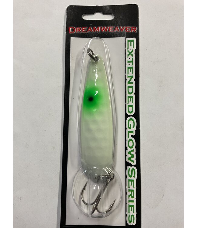 DREAMWEAVER LURE COMPANY (DW1929) DREAMWEAVER EXTENDED GLOW SERIES SPOON - SG GREEN EYE GLOW