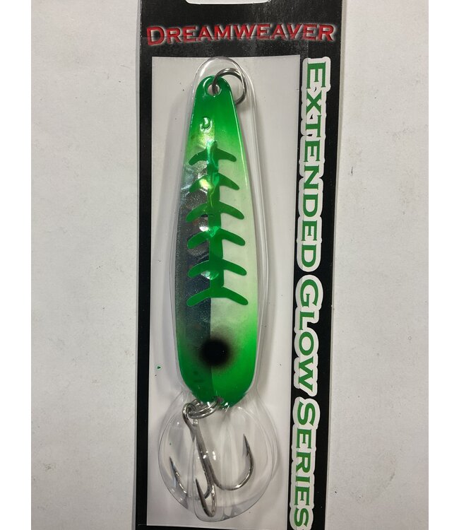 DREAMWEAVER LURE COMPANY (DW1973) DREAMWEAVER EXTENDED GLOW SERIES SPOON - SG HALF GREEN JEANS