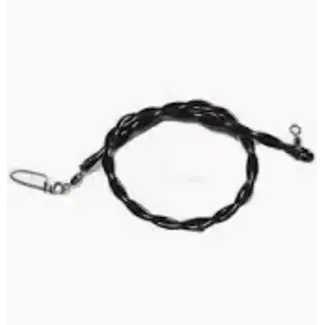 DREAMWEAVER LURE COMPANY DREAMWEAVER 12" SNUBBER  RIPCORD BLACK, UV PROTECTED (99955)