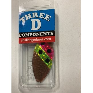 Three D Worm Harness THREE-D BLADES 2pk #4.5 WILLOW HAM/COPPER/WATERMELON (3DBLWIL4.5-CWTM)