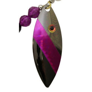 Three D Worm Harness THREE-D BLADES 2pk #4.5 WILLOW BLACK / PURPLE W/EYE (3DBLWIL4.5-BKPU)