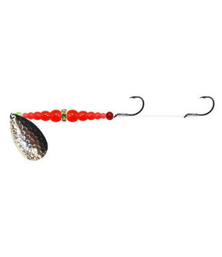 Mack's Lure Inc. (17100) MACKS DOUBLE WHAMMY SZ4 HAMM NICKEL/FLO ORANGE