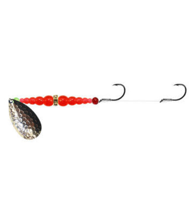 Mack's Lure Inc. (17100) MACKS DOUBLE WHAMMY SZ4 HAMM NICKEL/FLO ORANGE