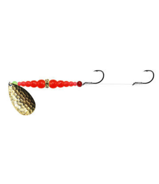 Mack's Lure Inc. (17101) MACKS DOUBLE WHAMMY SZ4 HAMM-BRASS/FLO ORANGE