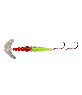 Mack's Lure Inc. (22203) MACKS DOUBLE WHAMMY KOKANEE PRO SZ6 SILVER SPKL/FLO RUBY/FLO CHART