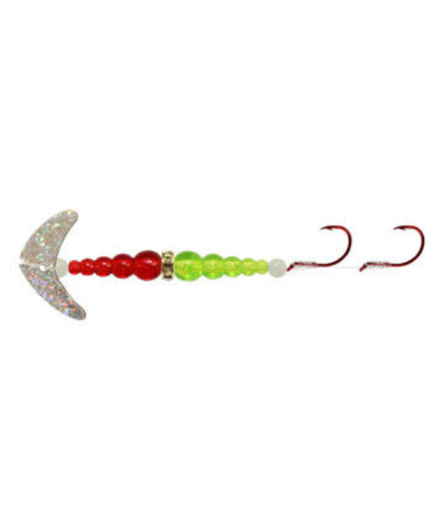 Mack's Lure Inc. (22203) MACKS DOUBLE WHAMMY KOKANEE PRO SZ6 SILVER SPKL/FLO RUBY/FLO CHART