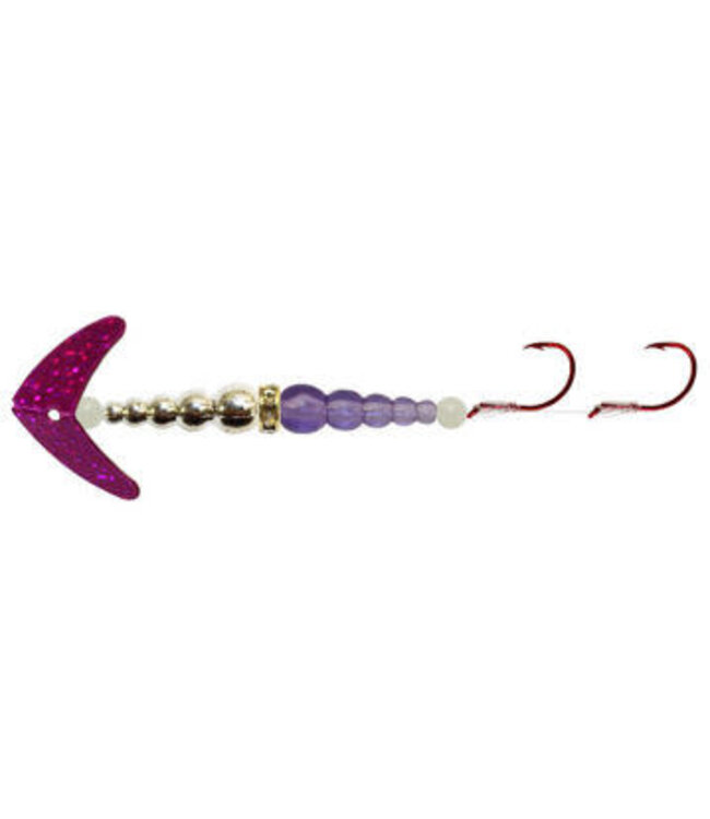 Mack's Lure Inc. (22204) MACKS DOUBLE WHAMMY KOKANEE PRO SZ6 DARK CERISE SPKL/CHROME/FLO PURPLE