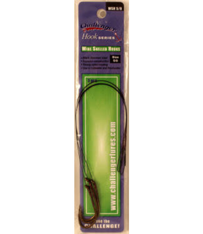 Challenger Lures Challenger Wire Snelled Hooks sz 5/0  8" nylon cover wire