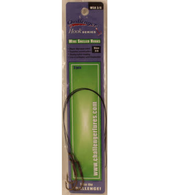 Challenger Lures Challenger Wire Snelled Hooks sz 3/0  8" nylon cover wire
