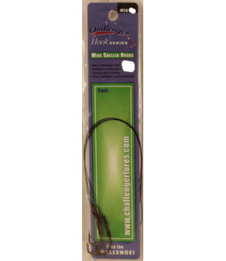 Challenger Lures CHALLENGER WIRE SNELLS SZ 1/0 3PK WIRE SNELLED HOOKS