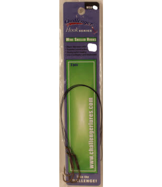 Challenger Lures CHALLENGER WIRE SNELLS SZ 1/0 3PK WIRE SNELLED HOOKS