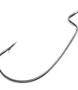 EAGLE CLAW SZ-2/0 LAZER MAGWORM PLATINUM BLACK EXTRA WIDE GAPHOOK 5/PK
