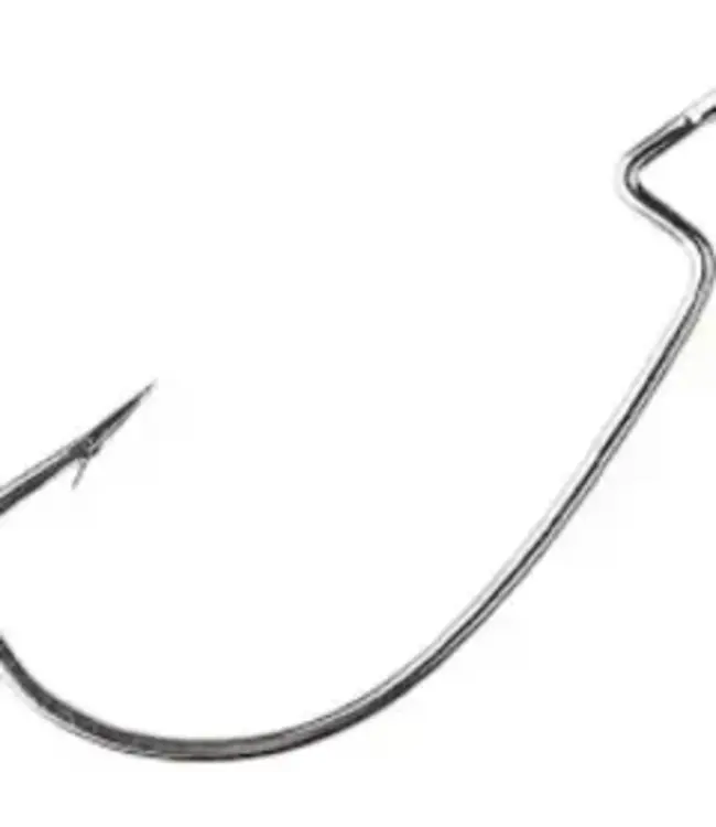 EAGLE CLAW SZ-2/0 LAZER MAGWORM PLATINUM BLACK EXTRA WIDE GAPHOOK 5/PK