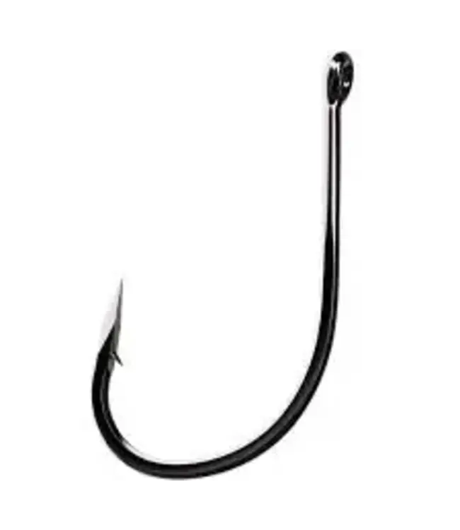 EAGLE CLAW SZ-1/0 TROKAR DROP SHOT HOOK PLATINUM BLACK 7/PK