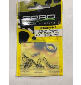 SPRO POWER SWIVELS W/HYPER SNAP SZ 8 (50 LBS) 5 PK