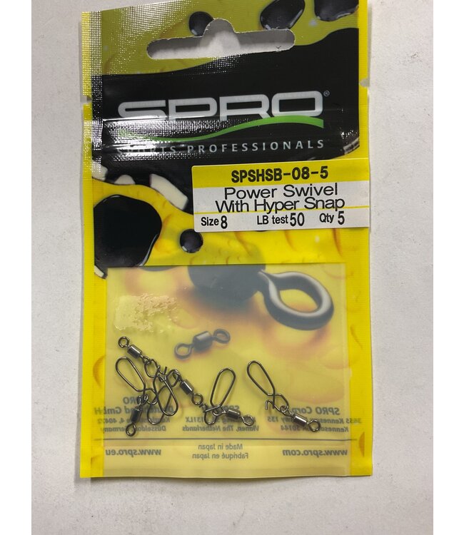 SPRO POWER SWIVELS W/HYPER SNAP SZ 8 (50 LBS) 5 PK