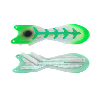 DREAMWEAVER LURE COMPANY DREAMWEAVER SPIN DOCTOR FLASHER 10" SUPER GLOW UV GREEN JEANS (SD70530L-10)