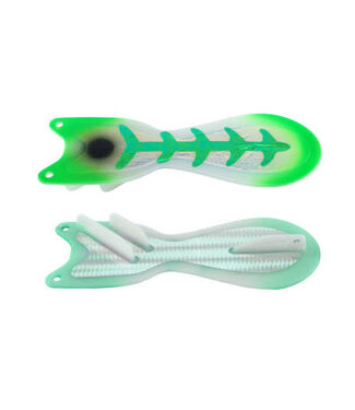 DREAMWEAVER LURE COMPANY DREAMWEAVER SPIN DOCTOR FLASHER 10" SUPER GLOW UV GREEN JEANS (SD70530L-10)