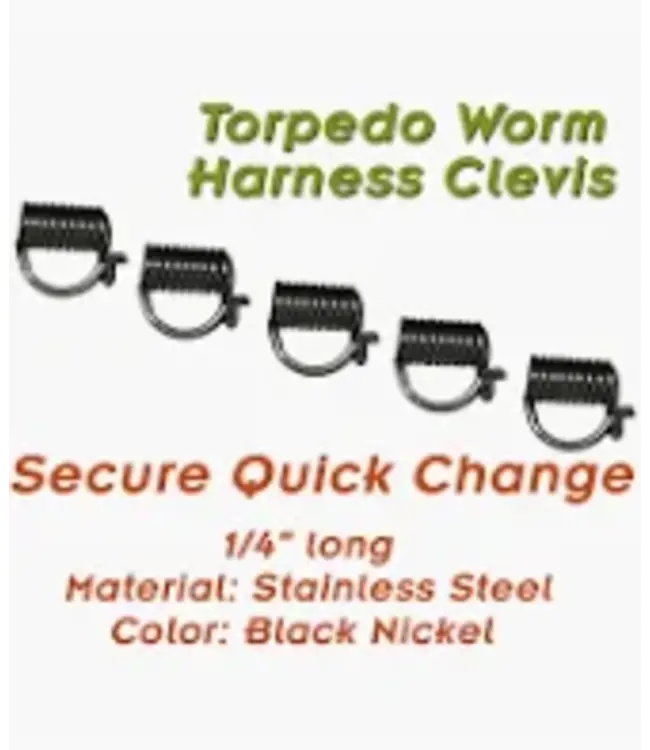Torpedo Worm Harness Clevis , Package of 10 - 1/4" long