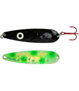 DREAMWEAVER LURE COMPANY DREAMWEAVER MAGNUM SPOON - EXCLUSIVE COLOR - DOTTED CARBON 14 GLOW UV (M-EC-DC14GUV)