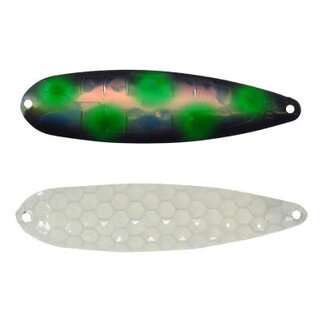 DREAMWEAVER LURE COMPANY DREAMWEAVER MAGNUM SPOON - EXCLUSIVE COLOR - BIG ZITS - WHITE BACK (M-EC-BZ-WB)