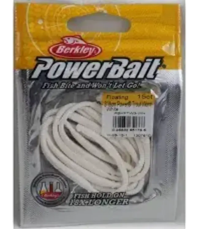 BERKLEY POWERBAIT 3" POWER FLOATING TROUT WORM WHITE 15/BAG