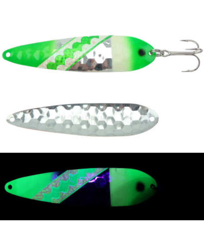 Moonshine Lures (HM-GK-S) MOONSHINE LURES HALF MOON SILVER MAGNUM GREEN KNIGHT