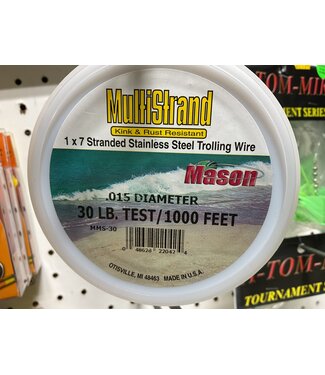 MASON TACKLE CO. Mason MultiStrand Wire 30 LB Bright (1000 Feet)